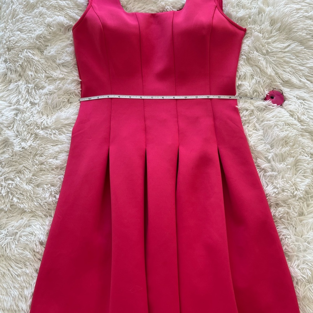 Boston Proper pink scuba fit and flare forget me knot dress - Picture 11 of 12